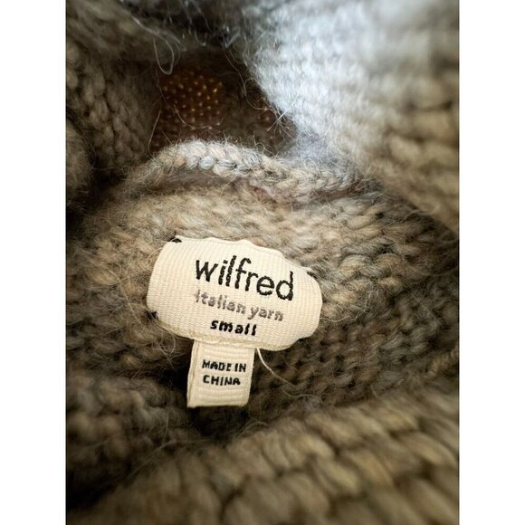 Wilfred Aritzia Alpaca blend Cowl Neck Oversized Ombre Beige Grey Sweater Small - Picture 2 of 9